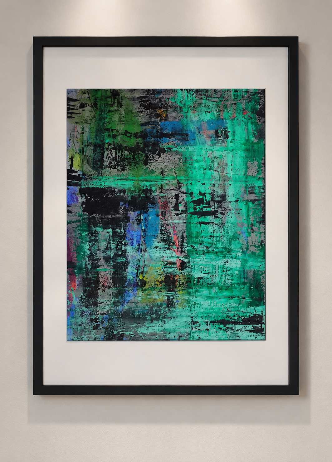 The City Beside God and the Devil (2026) — Acrylic on paper. Artwork photograph