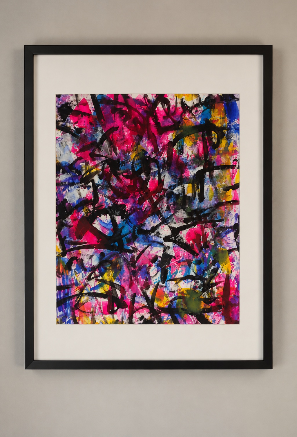 Cut Roses (2023) — Acrylic on paper. Artwork photograph