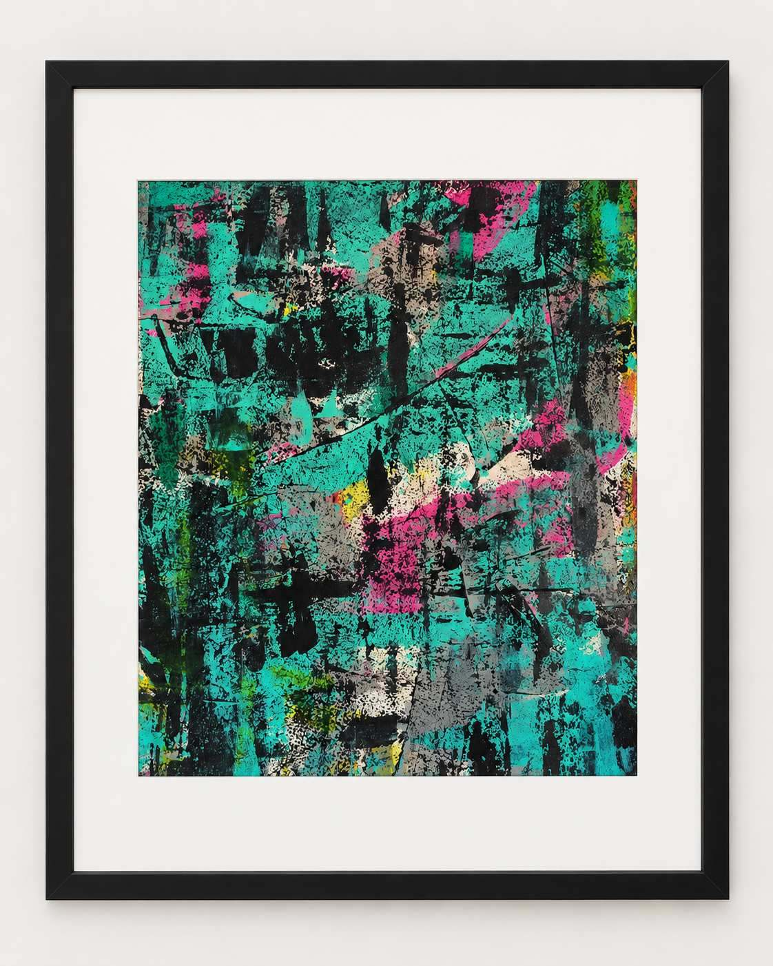 Dirty Neon (2026) — Acrylic on paper. Artwork photograph