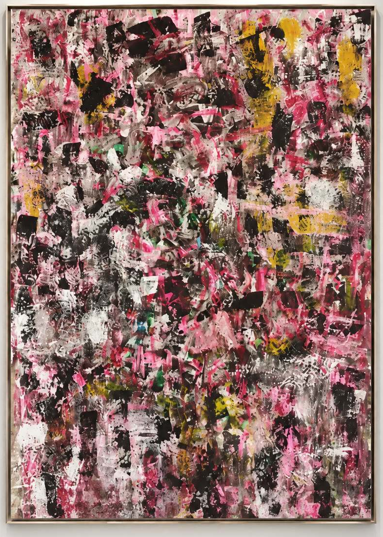 Pink Can Hurt Too (2023) — Mixed media on canvas. Artwork photograph