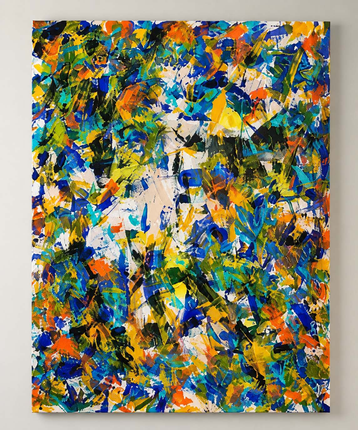 Small Colour Pieces Dropping in Your Stupid Head (2022) — Acrylic on canvas. Artwork photograph