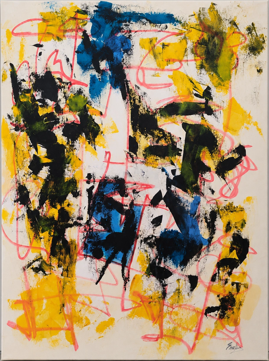 Yellow Pressure (2021/22) — Acrylic on canvas. Artwork photograph